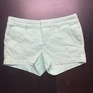 Francesca's Harper Seafoam Mint Green Flat Front Chino Shorts Women's Size 25